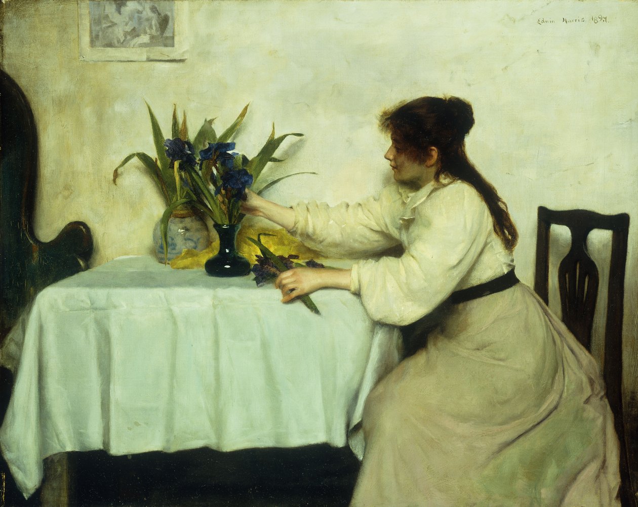 Arrangera blommorna, 1897 av Edwin Harris