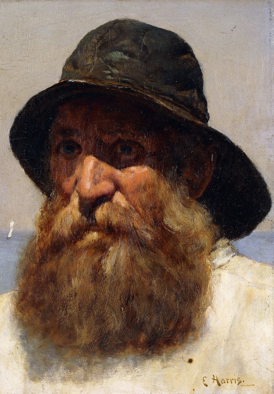 Porträtt av en fiskare, ca 1895 av Edwin Harris