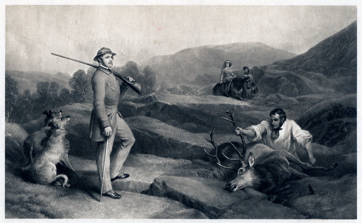 Prins Alberts hjortjakt, mitten av 1800-talet av Edwin Landseer