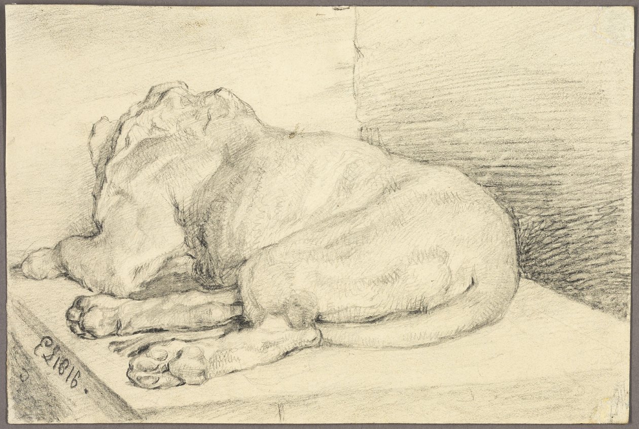 Liggande lejon, bakifrån av Edwin Henry Landseer