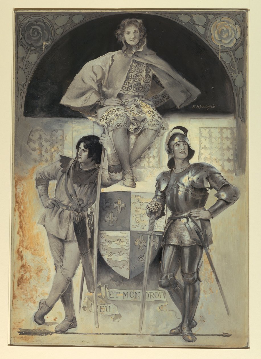 Pages and Knights, Frontispice för "The Man at Arms" av Edwin Howland Blashfield