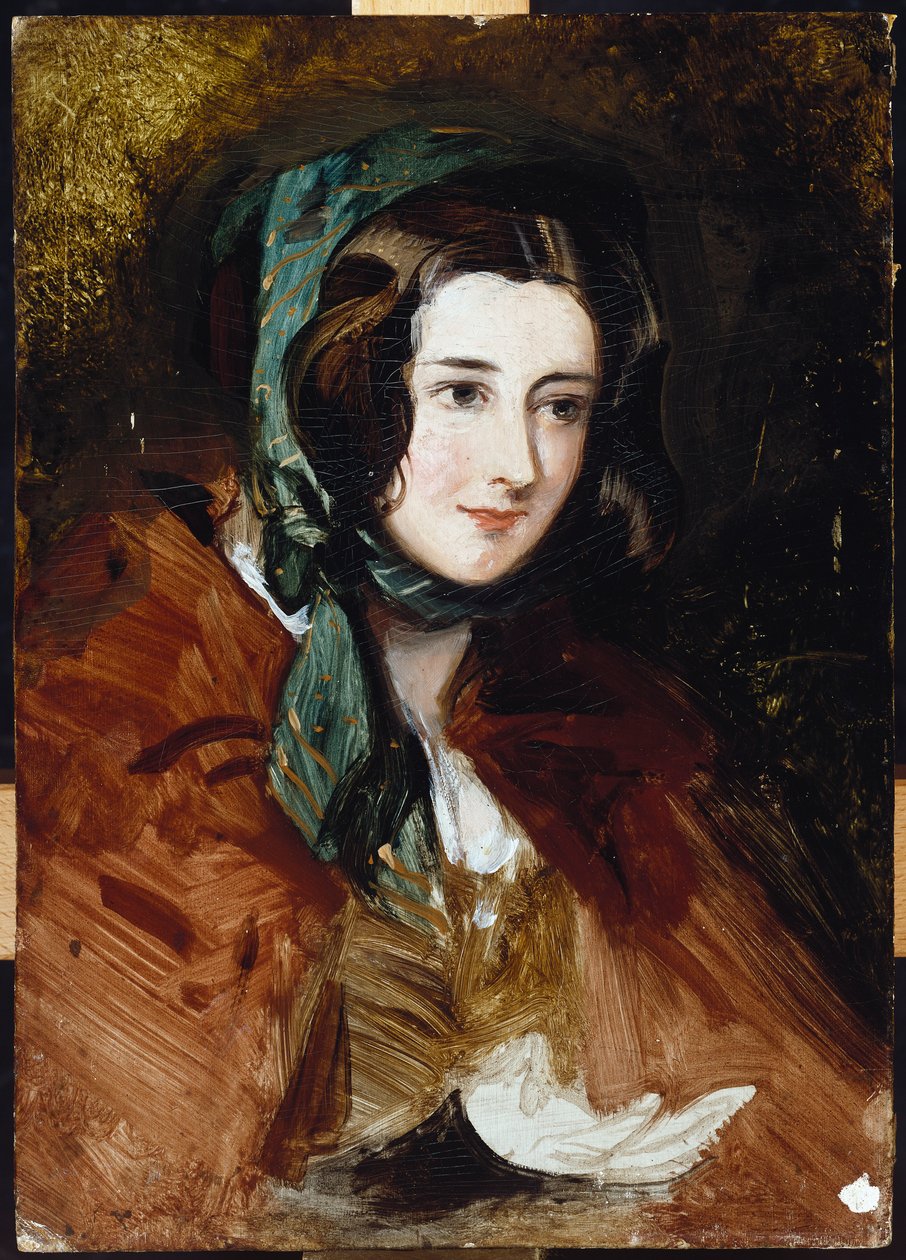 En porträttstudie av Lady Harriet Hamilton av Edwin Landseer