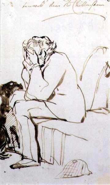 Farväl, Dear Old Chillingham (penna och bläck på papper) av Edwin Landseer