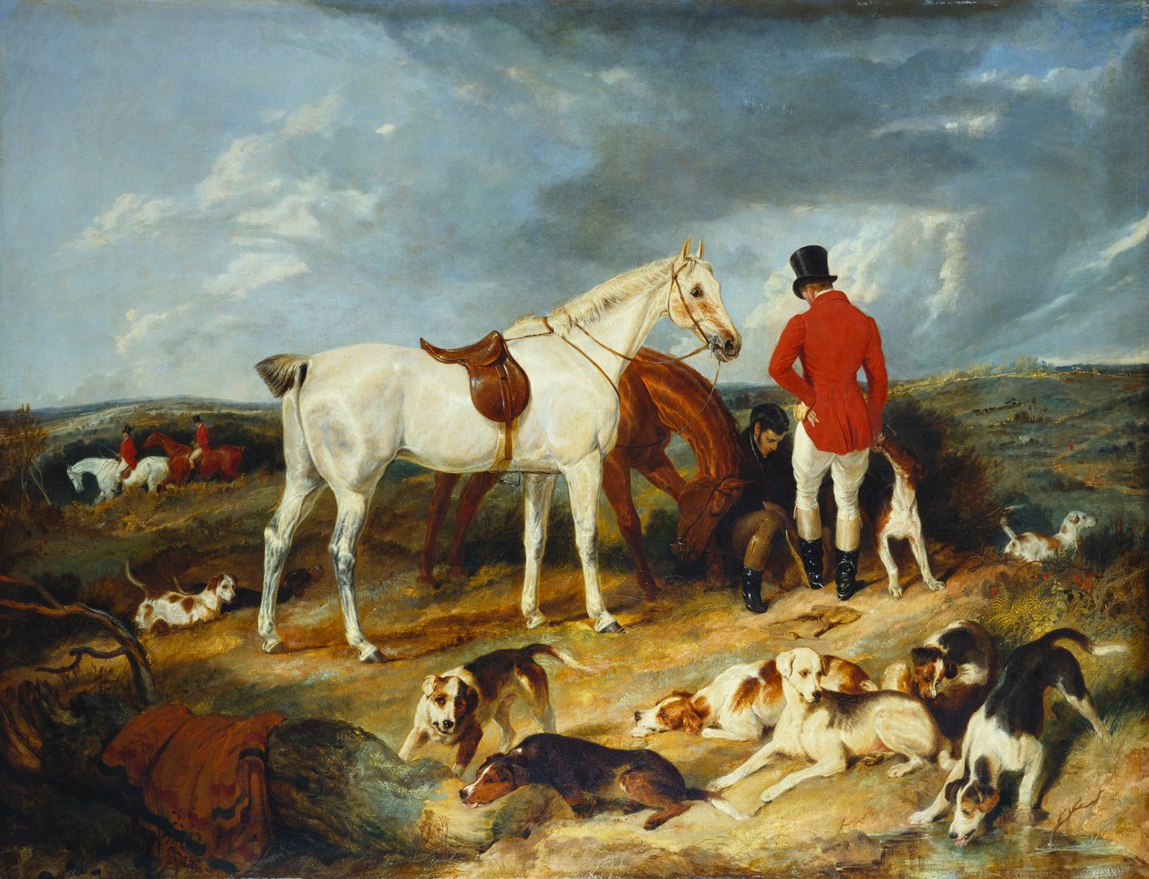 Jägare och hundar, 1823 av Edwin Landseer