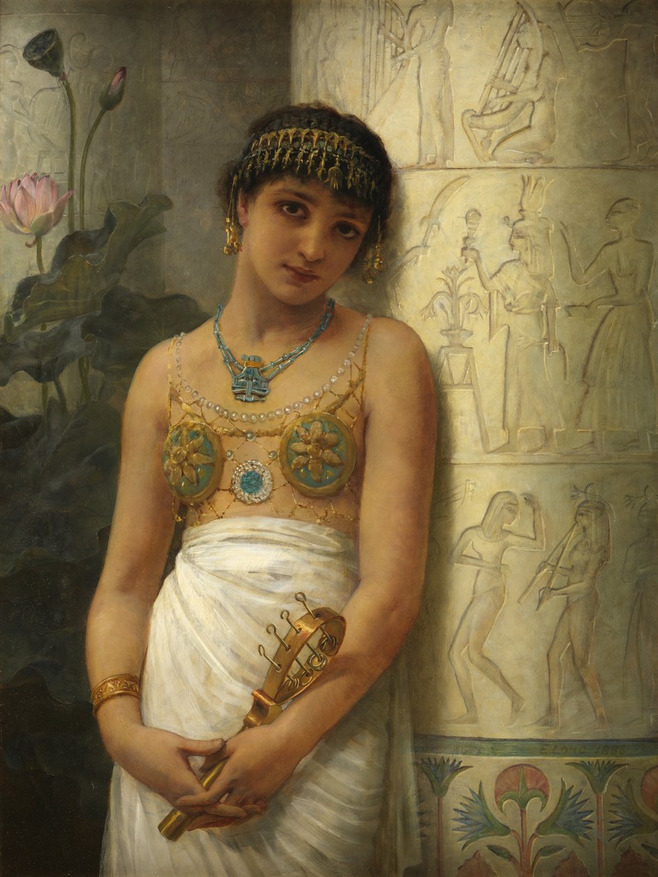En egyptisk flicka med ett systrum, 1886 av Edwin Longsden Long