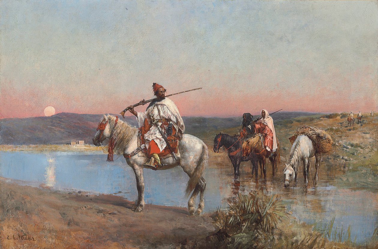 Fording a Stream av Edwin Lord Weeks