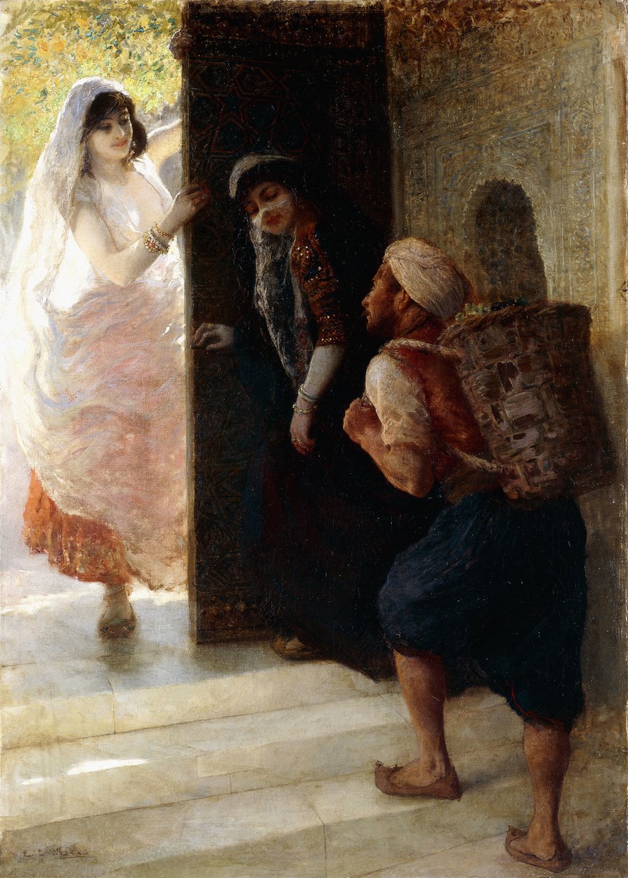 Tusen och en natt, Portieren av Bagdad, ca 1900 av Edwin Lord Weeks