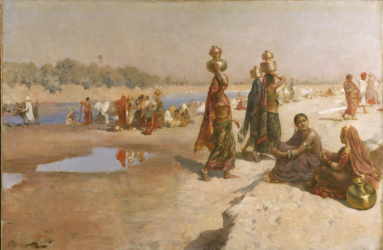 Water Carriers of the Ganges, ca 1885 (olja på duk) av Edwin Lord Weeks