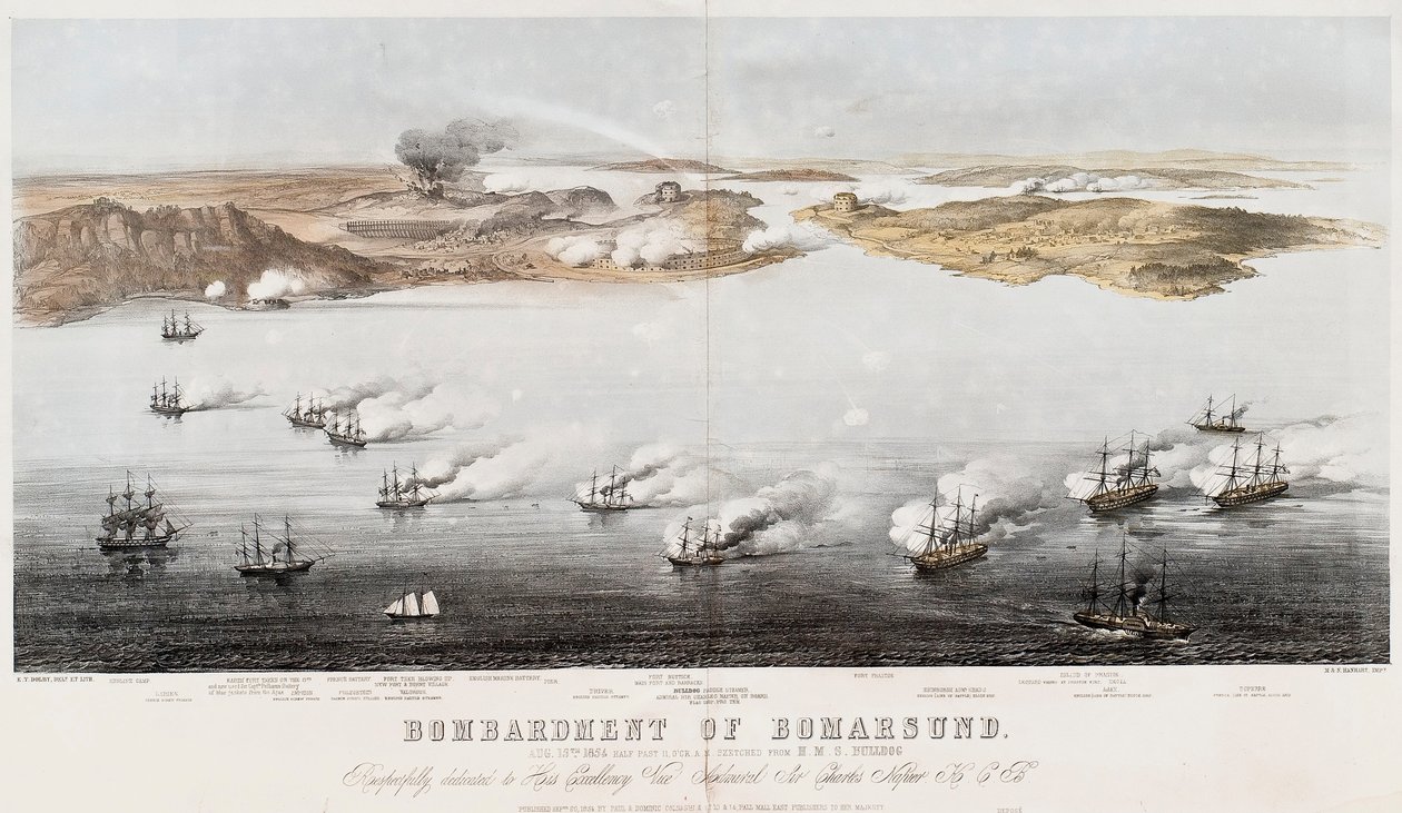 Bombarderingen av Bomarsund, 1854 av Edwin Thomas Dolby