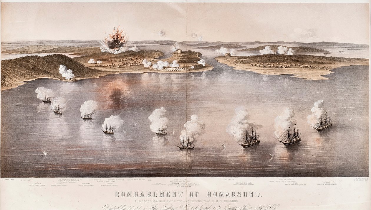 Bombarderingen av Bomarsund, 1854 av Edwin Thomas Dolby