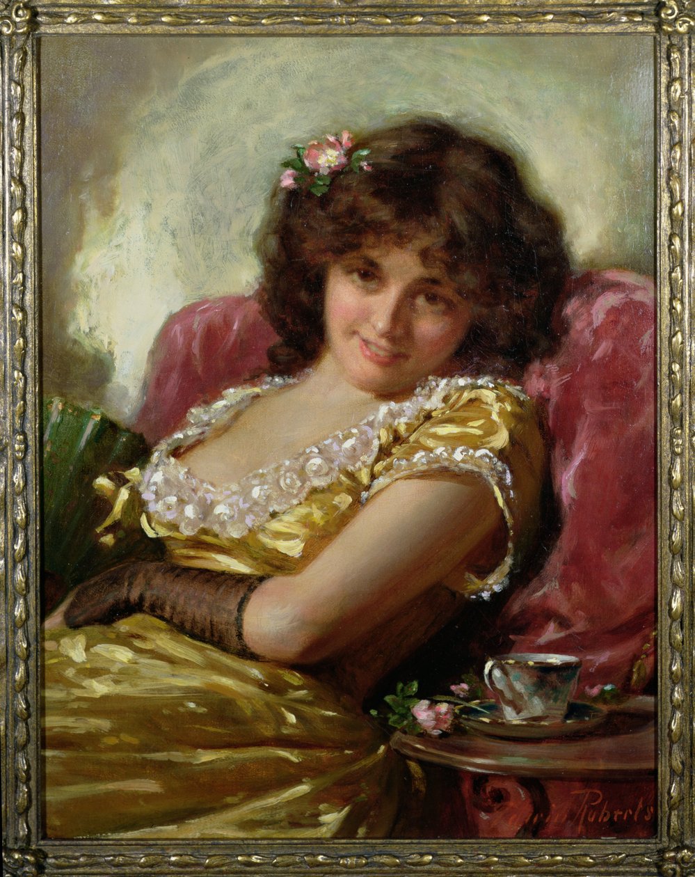 Porträtt av en kvinna, ca 1890 av Edwin Thomas Roberts