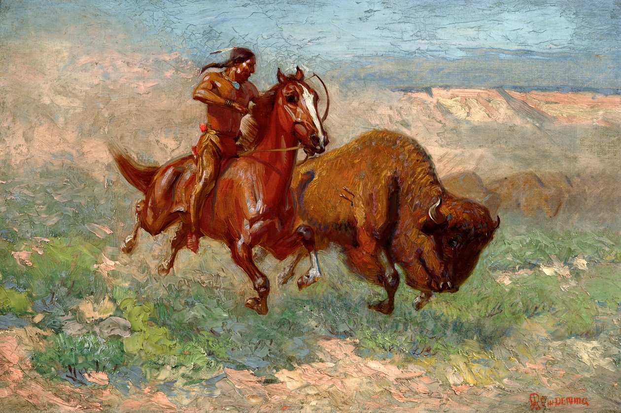 A Young Arapaho (olja på duk) av Edwin Willard Deming