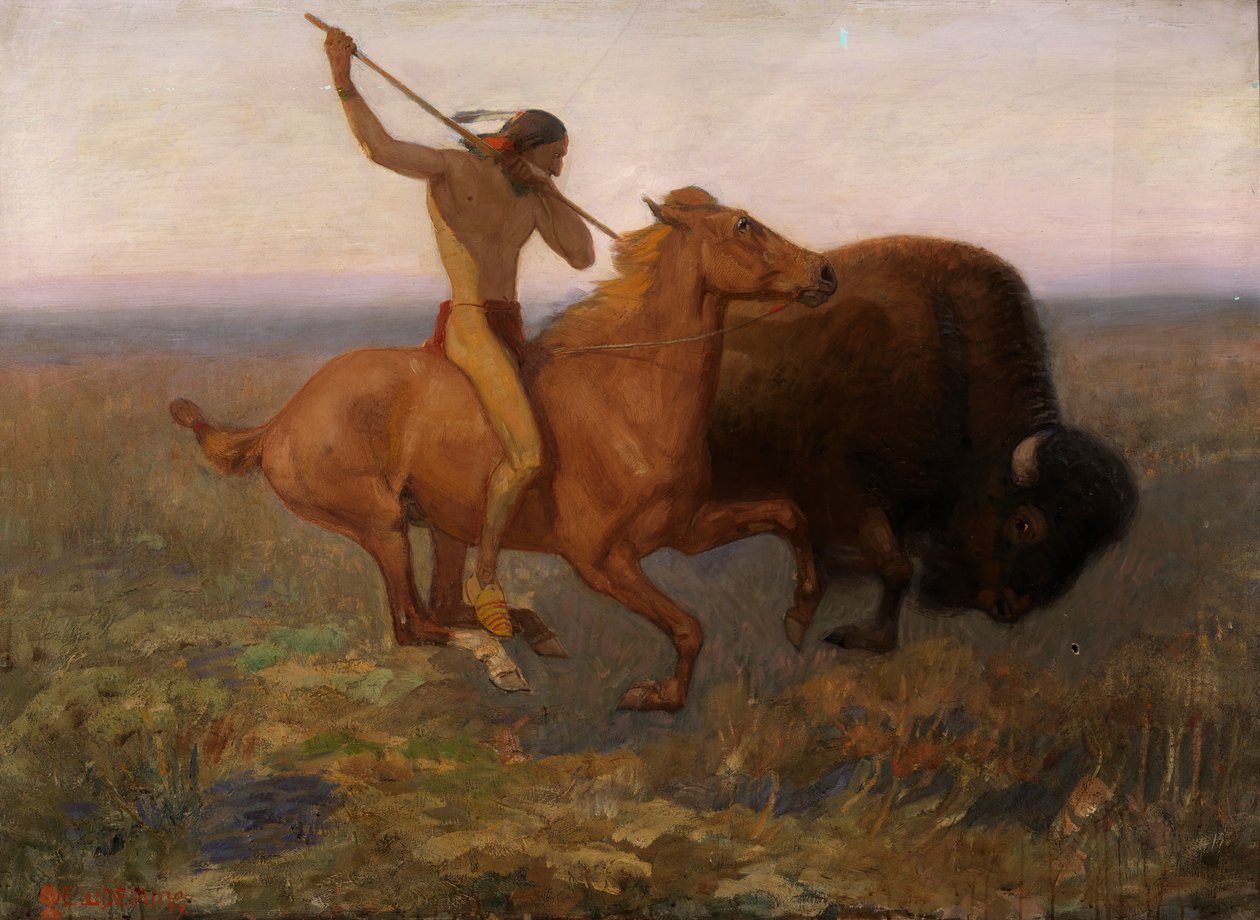 Indisk jaktbuffel, sent 1800-tidigt 1900-tal. av Edwin Willard Deming