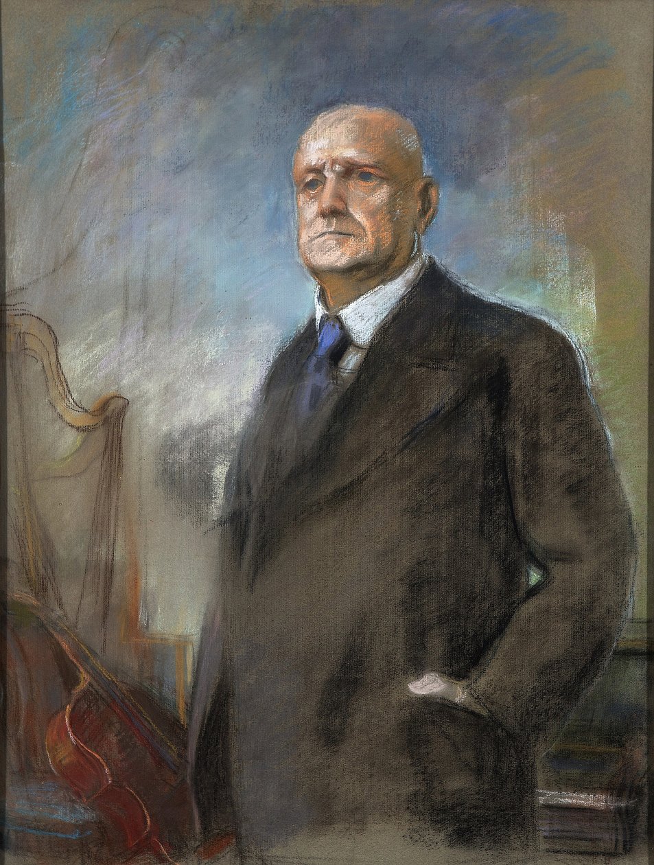 Jean (Johan) Sibelius (1865-1957) - Eero Jaernefelt (1863-1937). Pastell på kartong Mått: 87x51 cm Privat samling av Eero Järnefelt