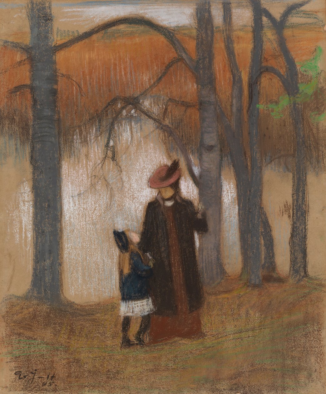 Konstnärens hustru och dotter av Eero Järnefelt