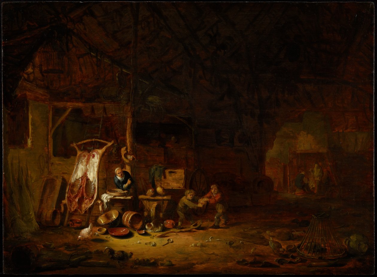 Interiör av en lada, 1644 av Egbert van der Poel