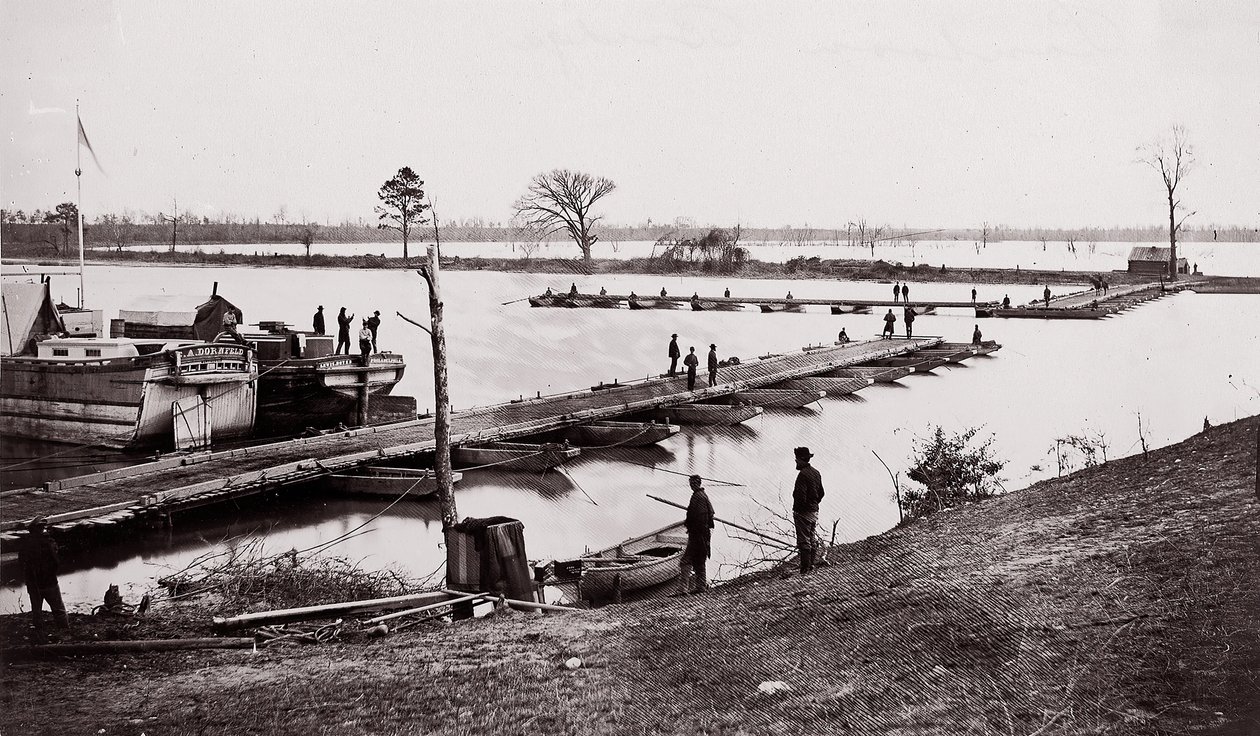Pontonbron, 1861-65. av Egbert Guy Fowx