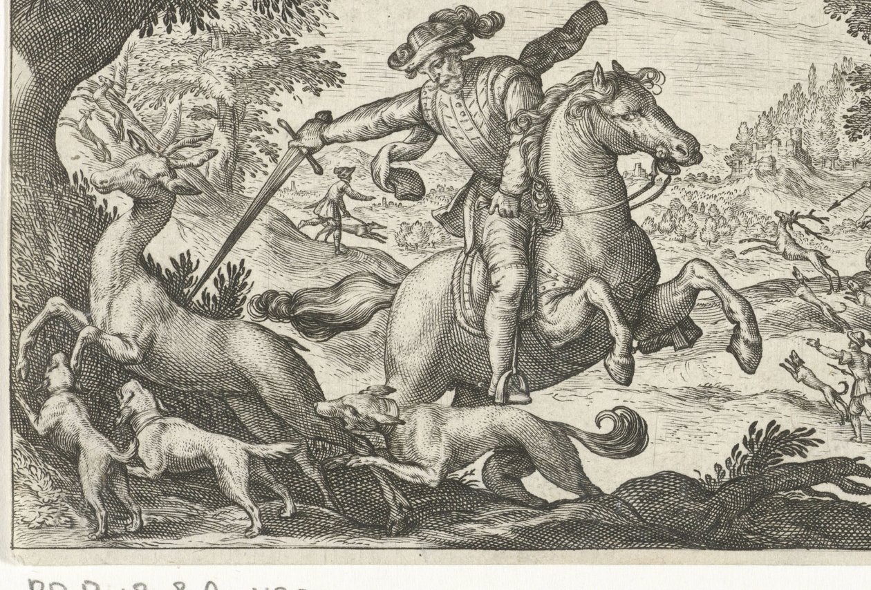Hertenjacht Jachtscenes (serietitel) Ikoner Venantum Arter Olika representanter (titelserie) av Egbert Jansz.