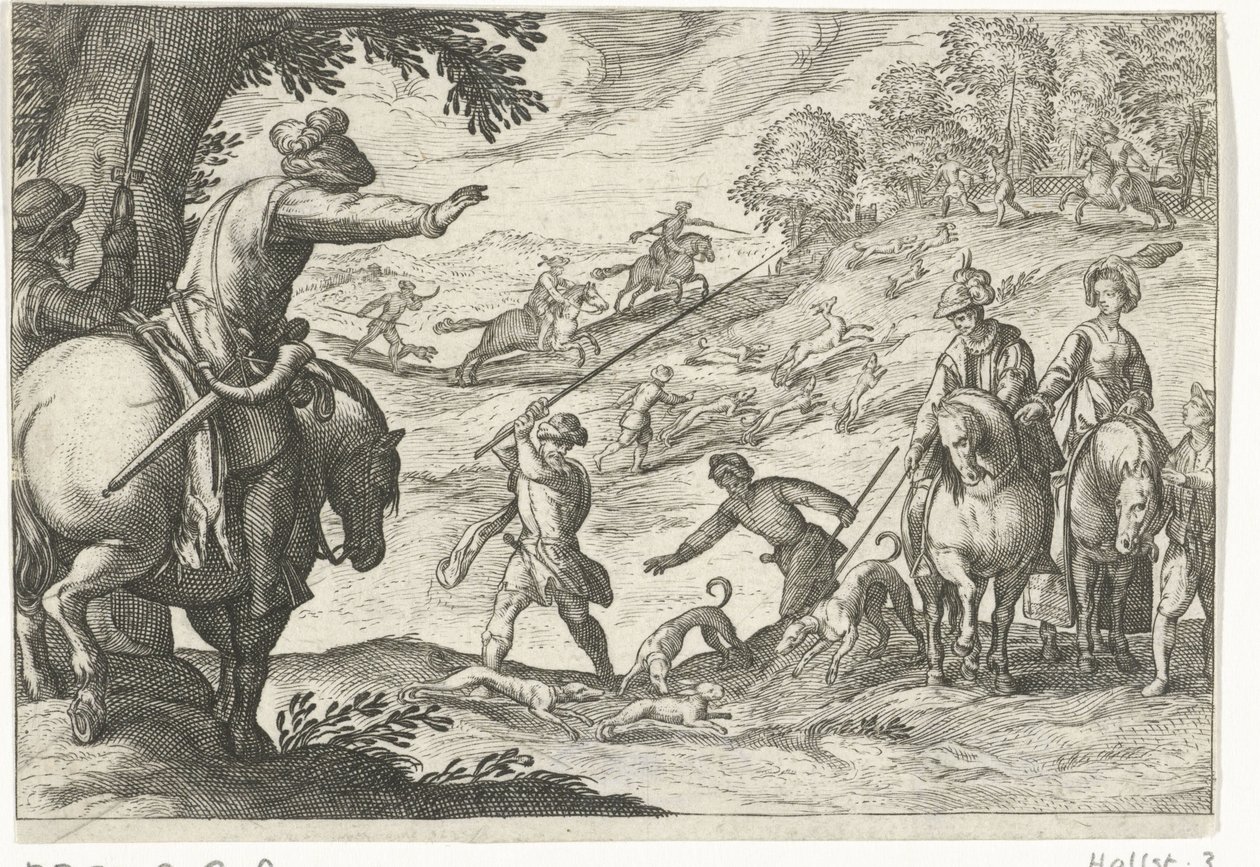 Landskap med harjakt Jaktscener (serietitel) Ikoner Venantum Art Varias Representantes (serietitel) av Egbert Jansz.