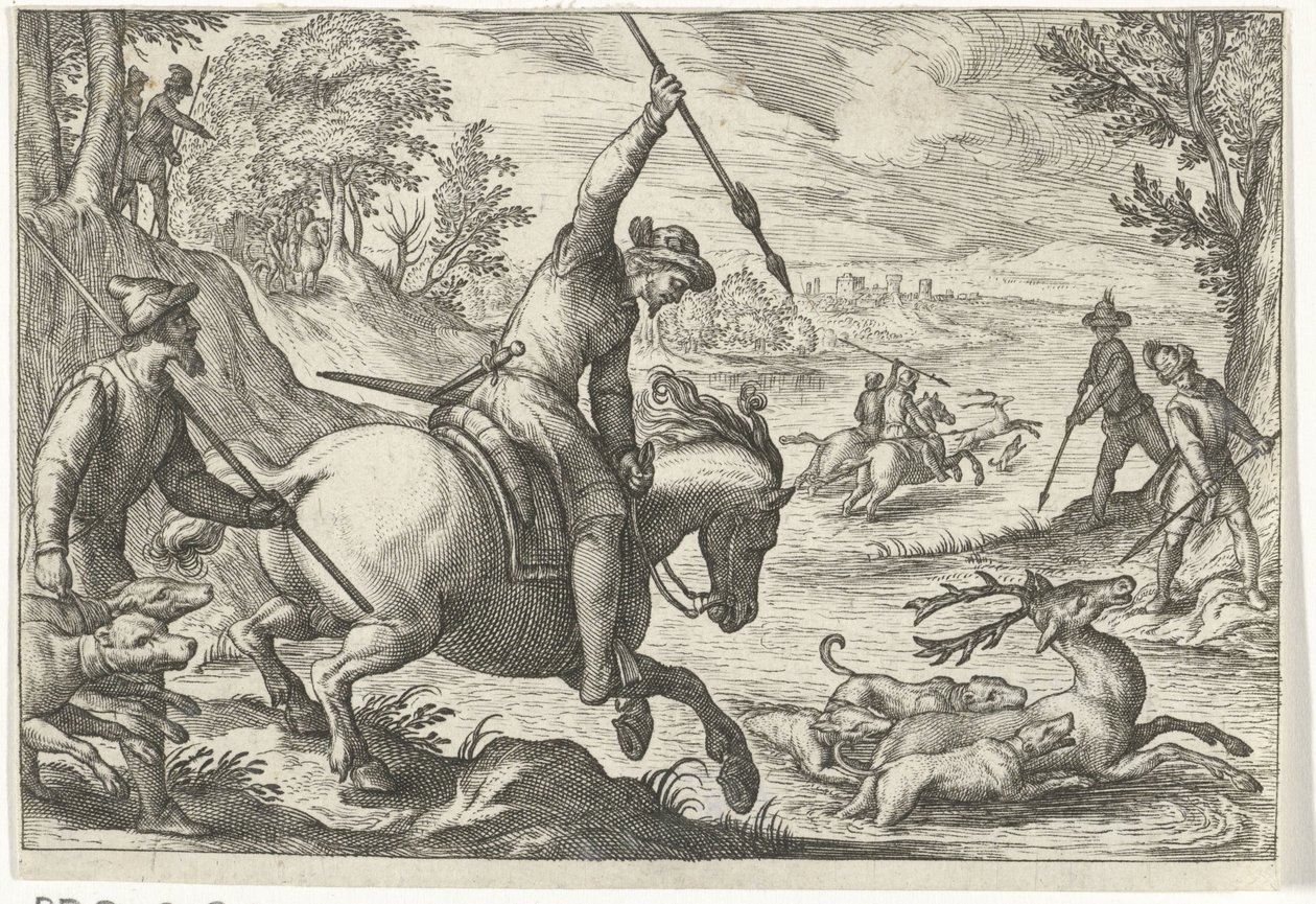 Landskap med rådjursjakt Jaktscener (serietitel) Ikoner Venantum Art Varias Representantes (serietitel) av Egbert Jansz.
