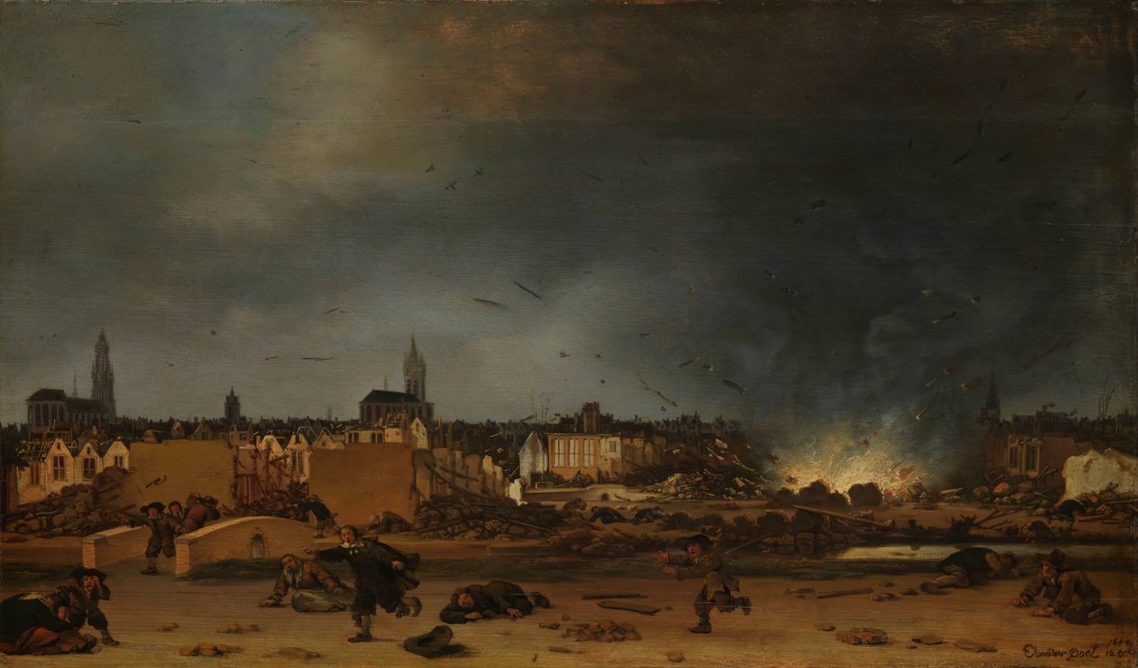 Explosionen av krutmagasinet i Delft, 12 oktober 1654 av Egbert Lievensz. van der Poel