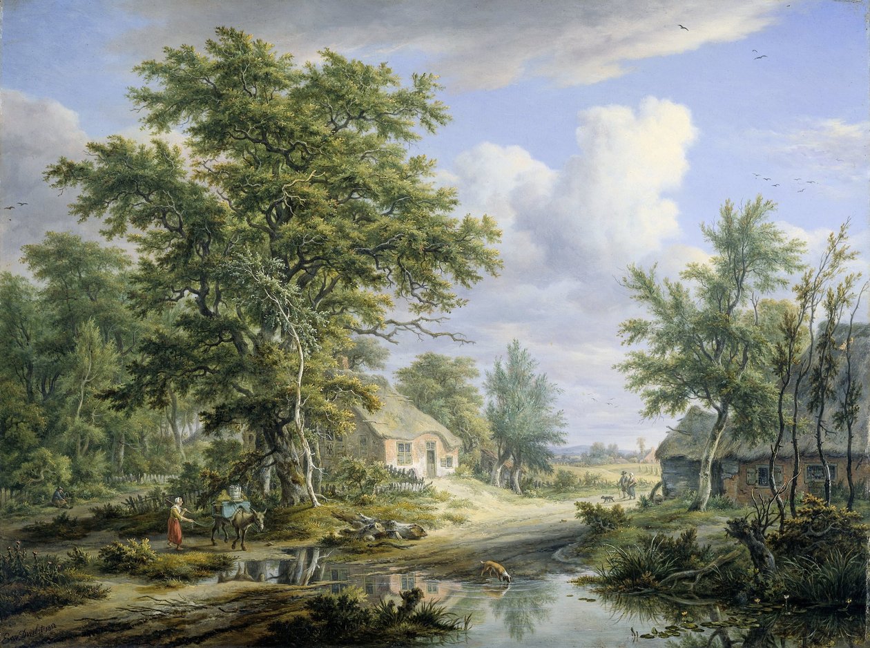 Gårdar i utkanten av en skog av Egbert van Drielst