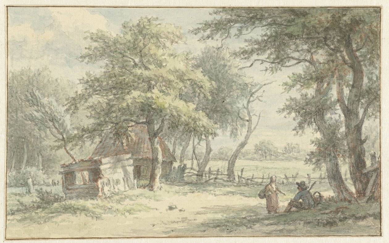 Figurer vid en hydda i Naarder Houd av Egbert van Drielst