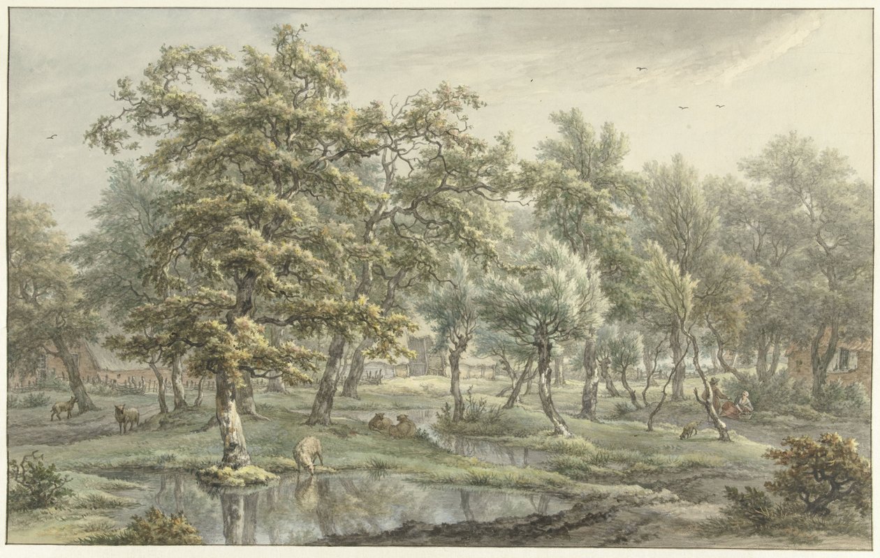 Landskap i Eext (provinsen Drenthe) Face in the Eext (Drenthe) av Egbert van Drielst