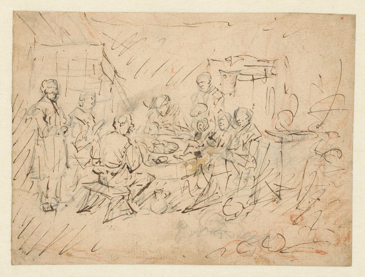 Interiör med en bondfamilj som äter av Egbert van Heemskerck (I)
