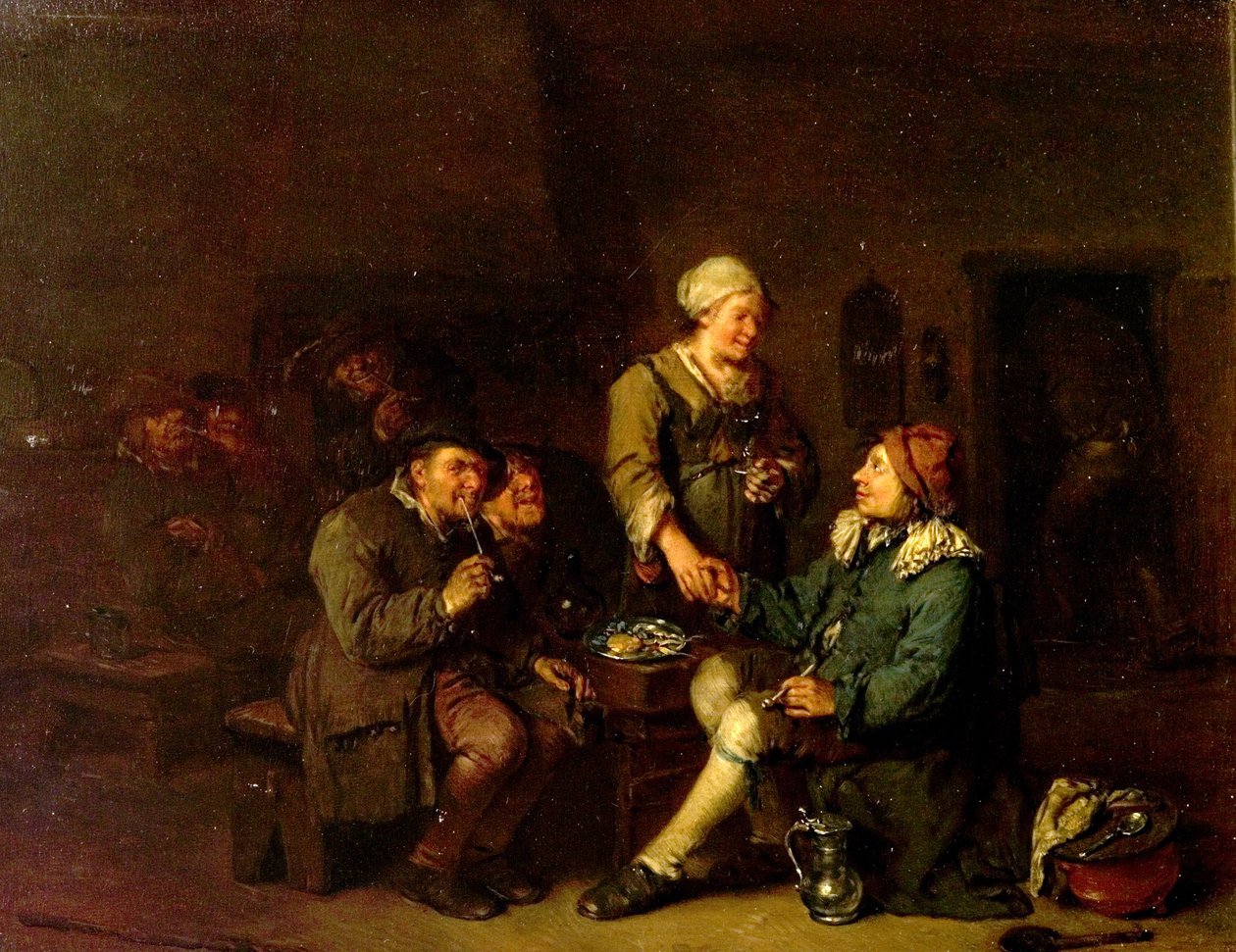 Interiör av en krog med rökare av Egbert van the Elder Heemskerck