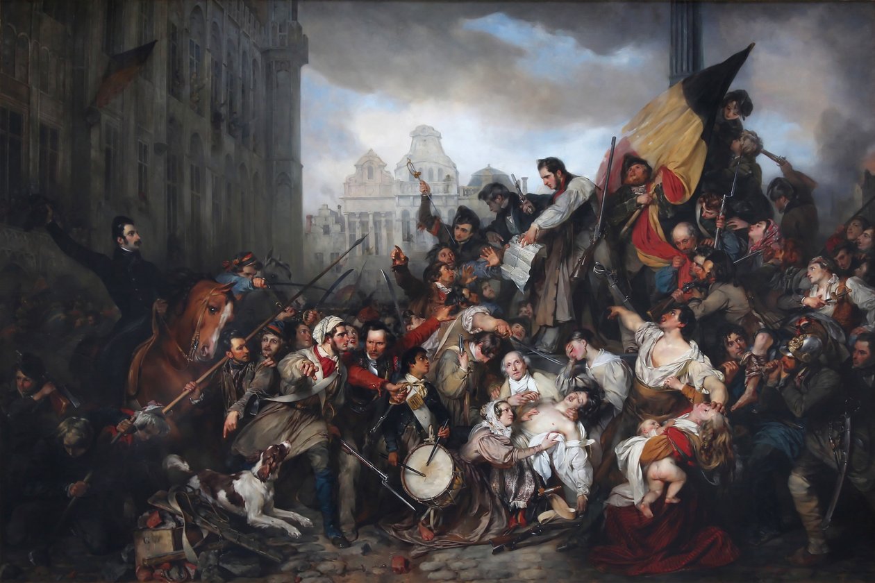 Episode of the September Days 1830 av Egide Charles Gustave Wappers
