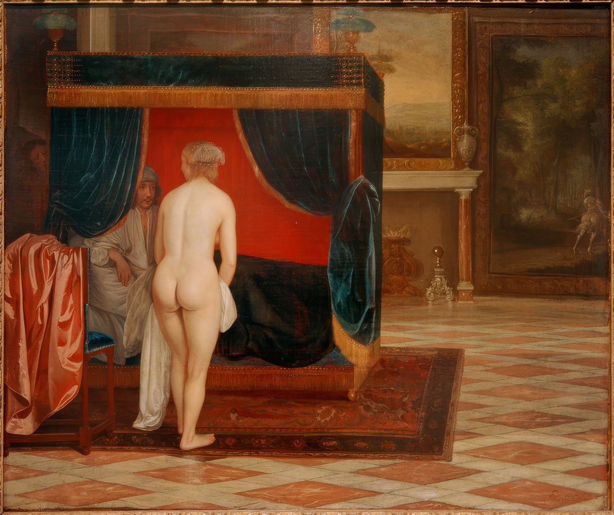 Kandaules fru upptäcker de gömda Gyges av Eglon Hendrik van der Neer