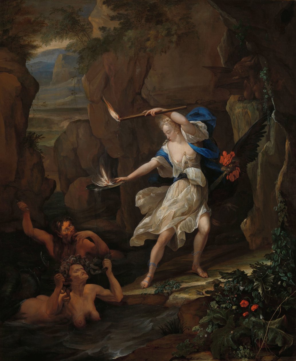 Circe straffar Glaucus genom att förvandla Scylla till ett monster Circe Punishing Glaucus genom att förvandla Scylla till ett monster av Eglon van der Neer