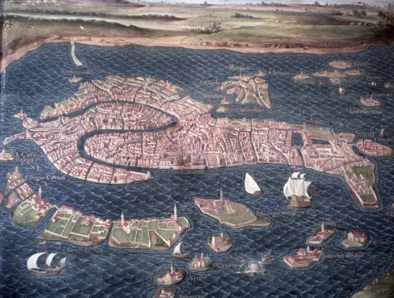 Venedig, detalj från "Galleria dell Carte Geografiche", 1580-83 av Ignazio Danti