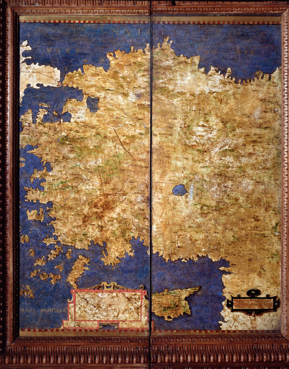 Anatolien Karta gjord av Egnazio Danti (1536-1586), matematiker, kosmograf och italiensk arkitekt. Omkring 1567. Florens, Palazzo Vecchio, Sala del Mappamondo. av Egnazio Danti