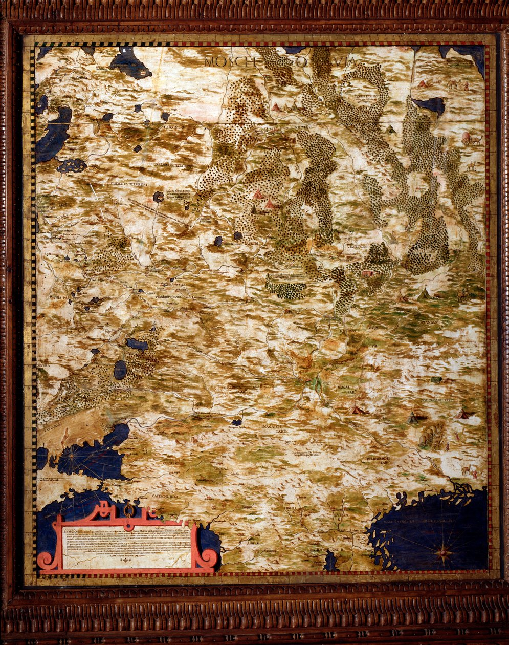 Karta över Moskvaregionen av Egnazio Danti (1536-1586) matematiker, kosmograf och italiensk arkitekt. Omkring 1567. Florens, Palazzo Vecchio, Sala del Mappamondo av Egnazio Danti