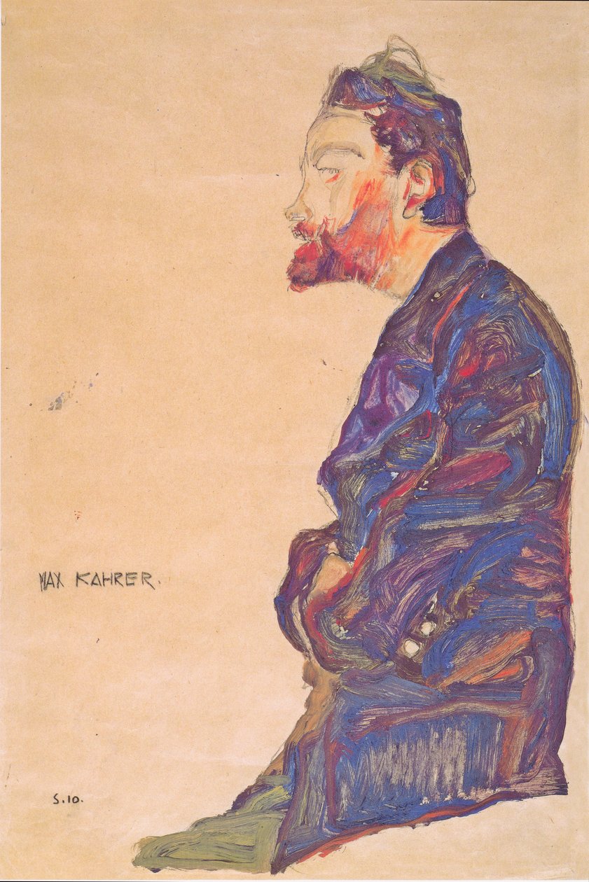  Max Kahrer im Profil av Egon Schiele