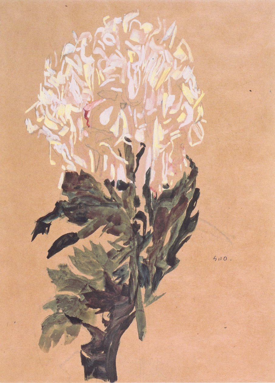  Weie Chrysantheme av Egon Schiele