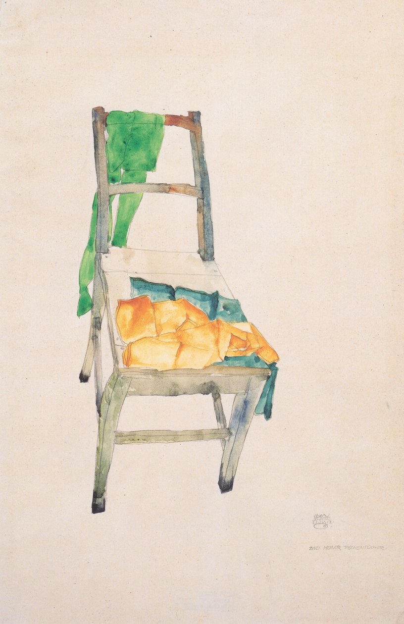  Zwei meiner Taschentucher - 21-4-1912 av Egon Schiele