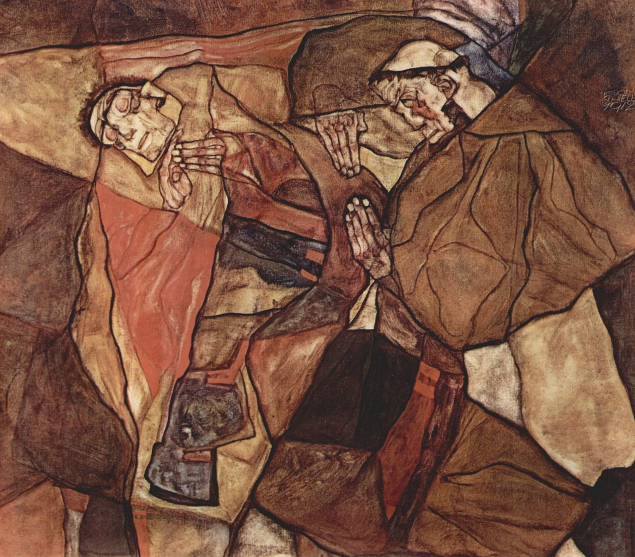 Agony (The Death Struggle) av Egon Schiele