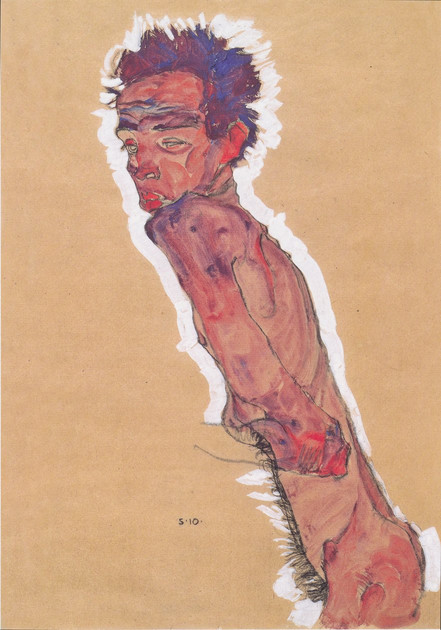 Naken självporträtt av Egon Schiele