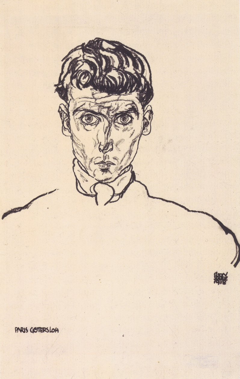 Porträtt av Albert Paris Gütersloh av Egon Schiele