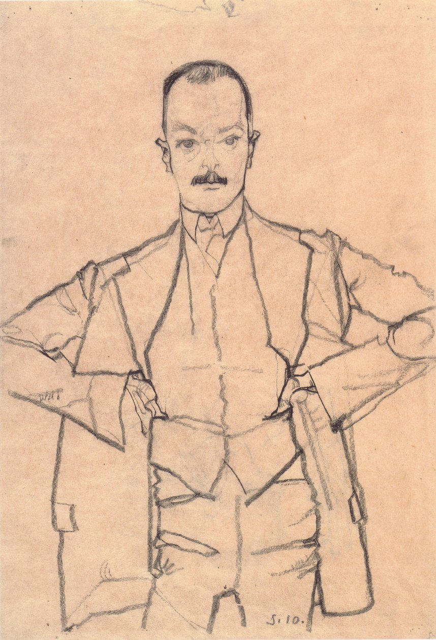 Porträtt av Arthur Roessler av Egon Schiele