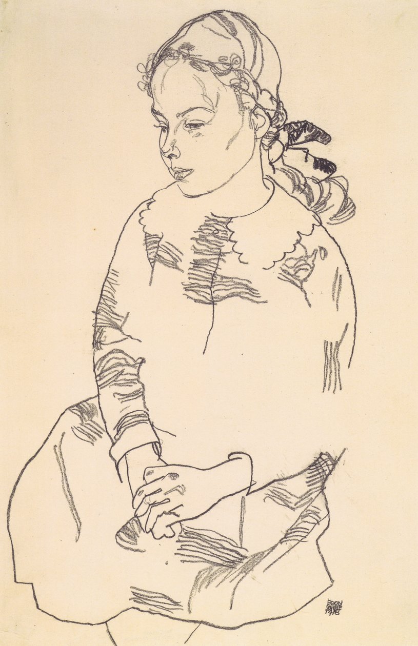 Porträtt av Eva Steiner av Egon Schiele