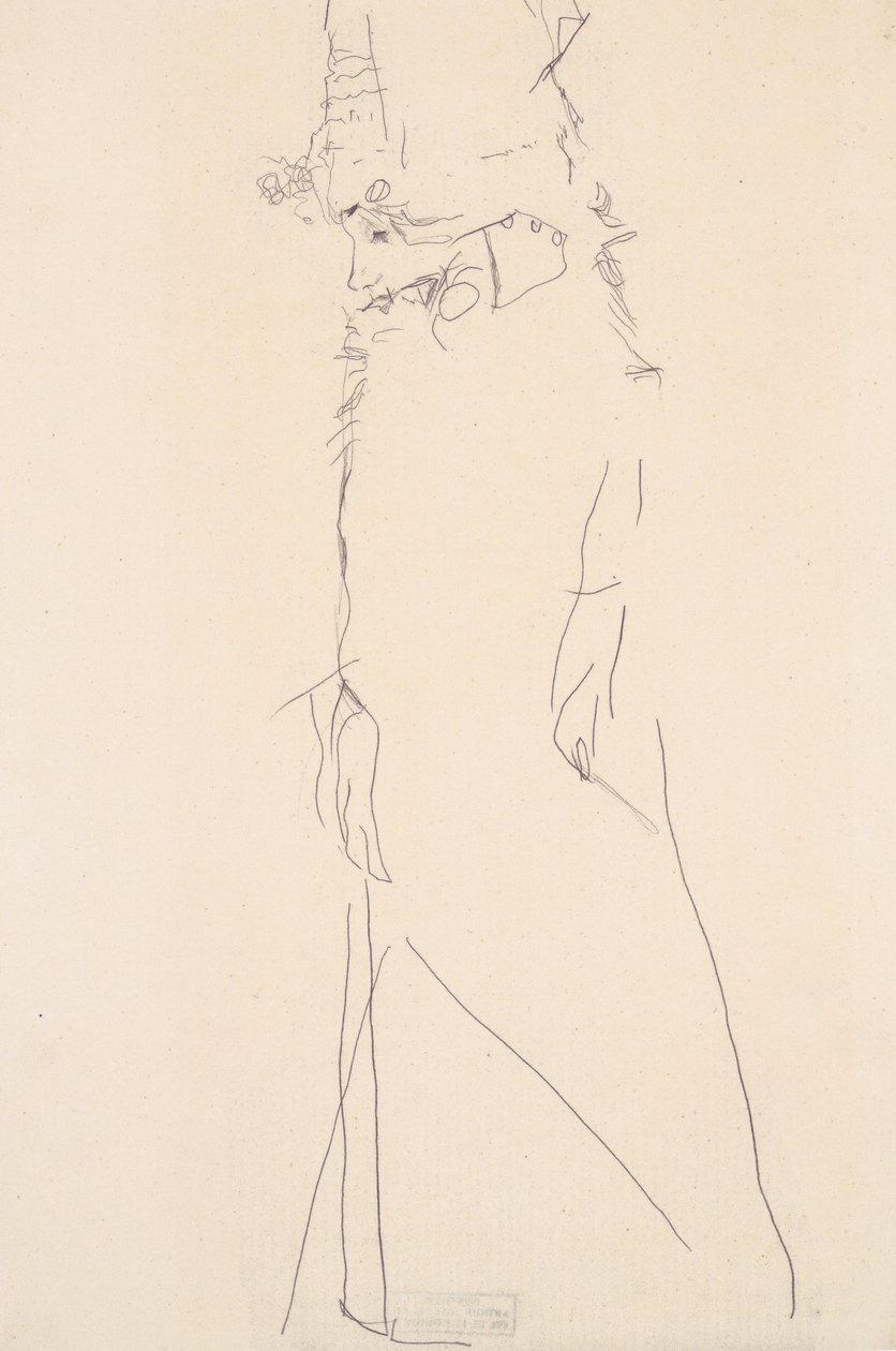 Porträtt av Gerti Schiele med slutna ögon av Egon Schiele