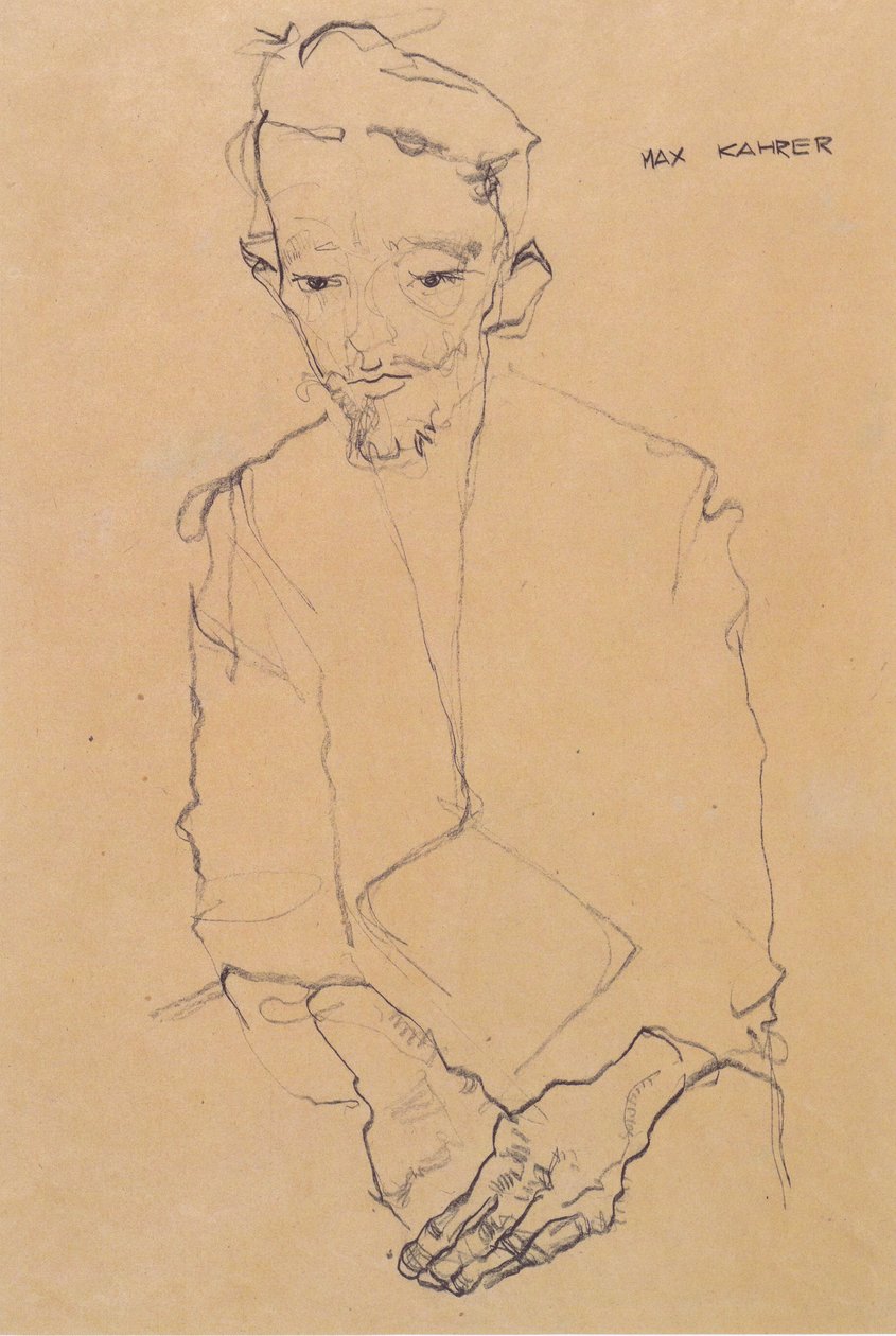 Porträtt av Max Kahrer av Egon Schiele