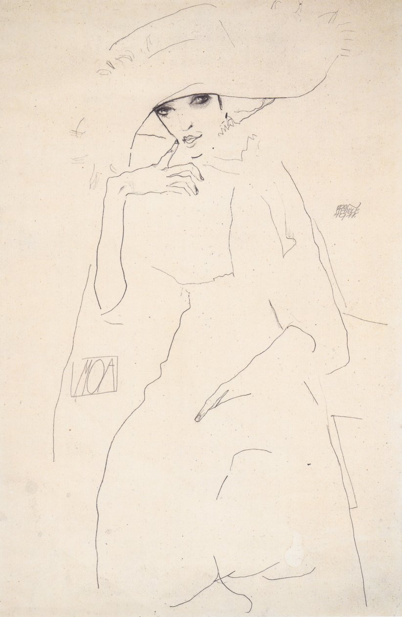 Porträtt av dansaren Moa av Egon Schiele