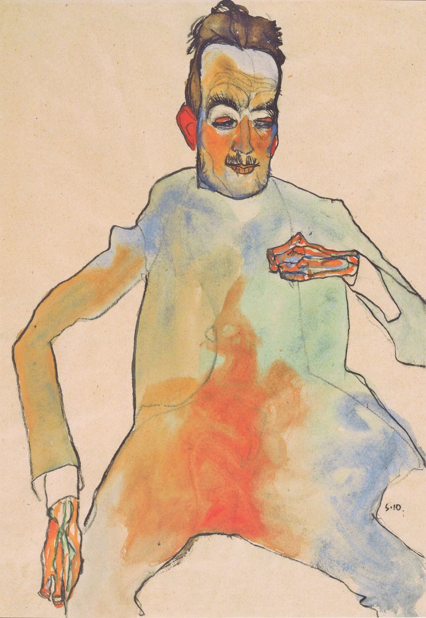 Cello -spelaren av Egon Schiele