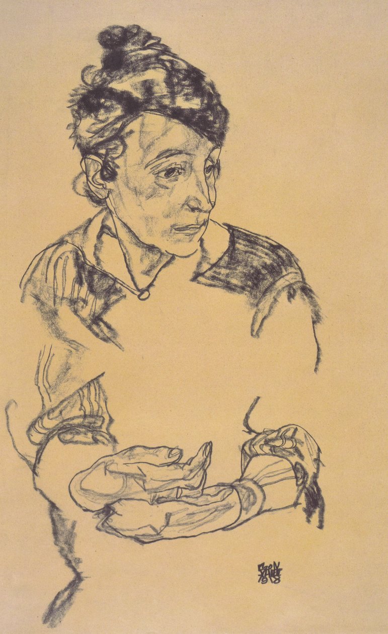 Konstnärens mamma av Egon Schiele