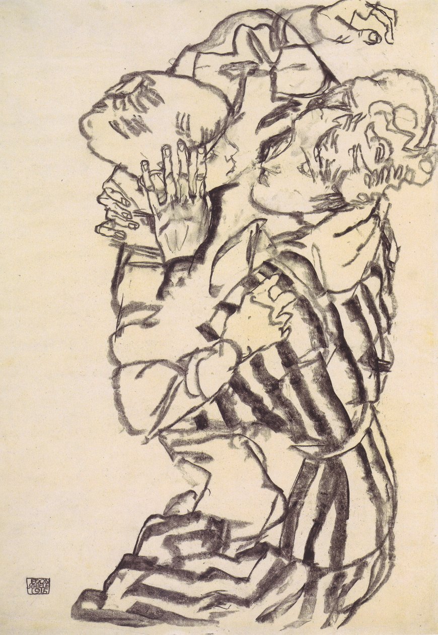 Edith Schiele med sin brorson av Egon Schiele